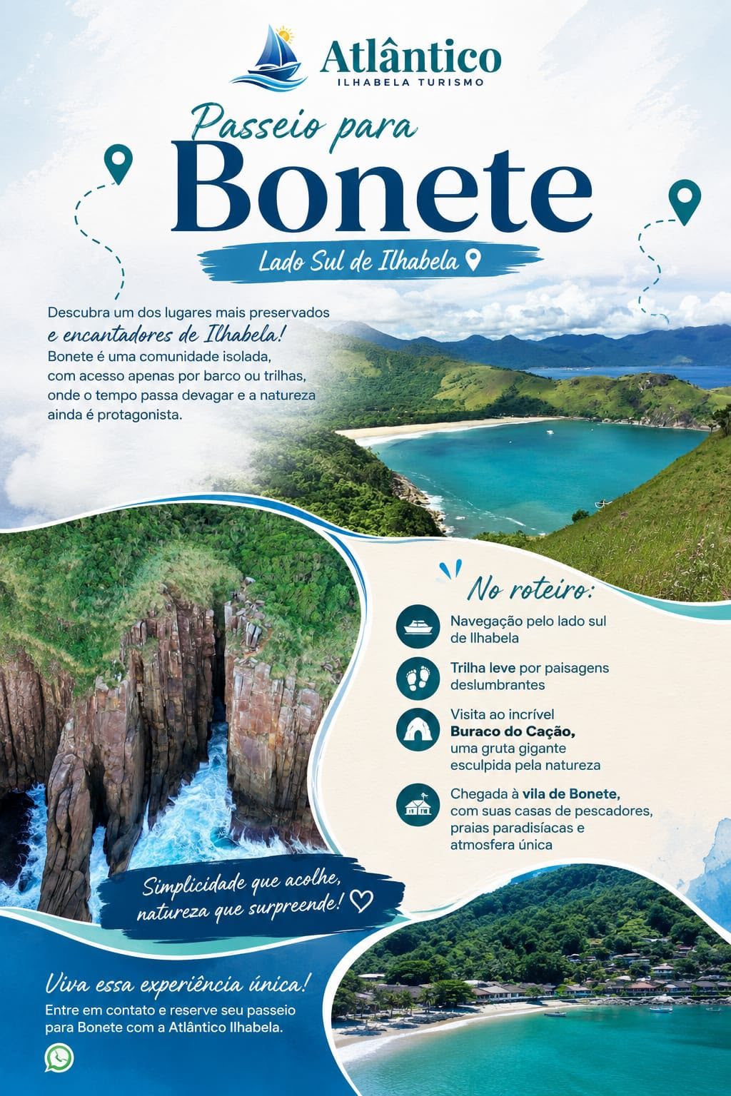 Passeio para Bonete — Lado Sul de Ilhabela · Atlântico